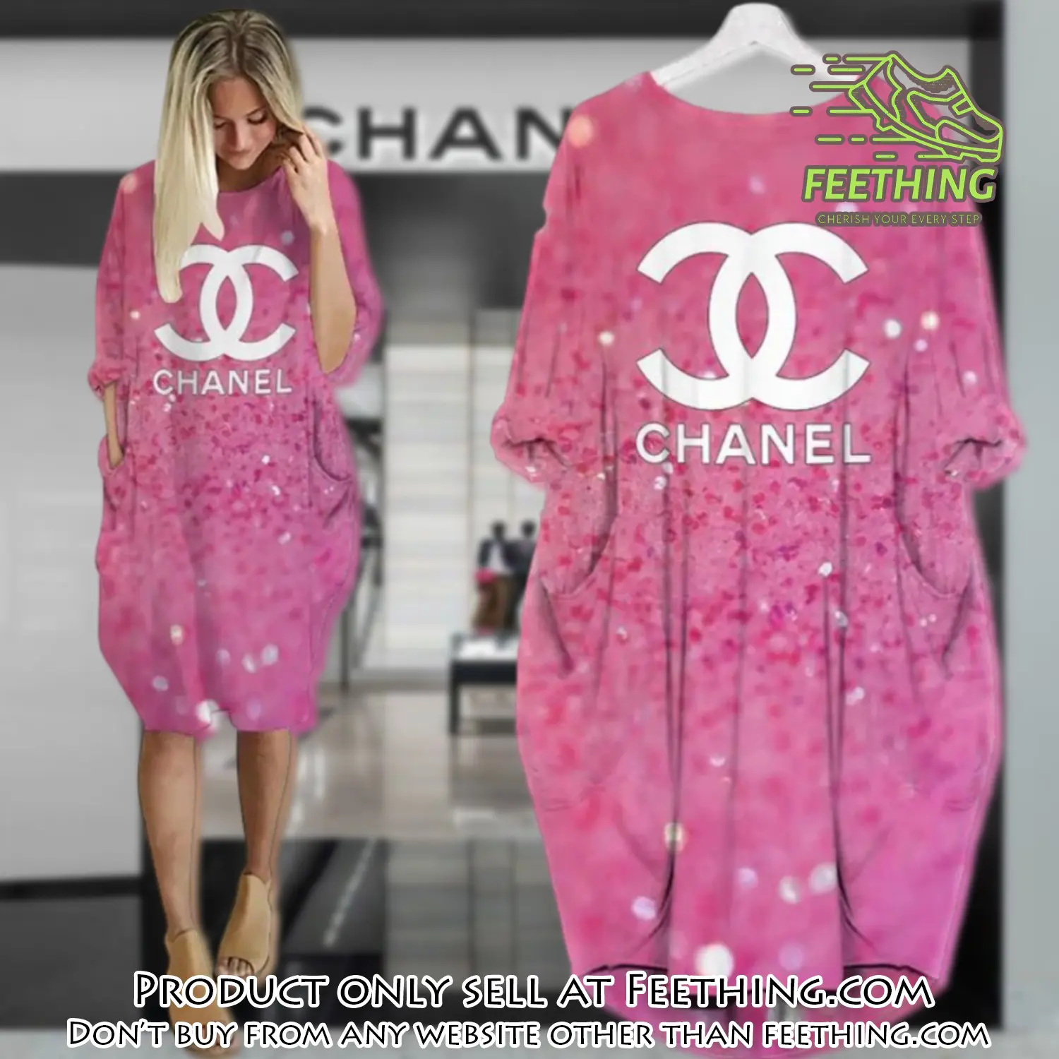 Chanel bling batwing pocket dress luxury brand for women pd076 ft4836858